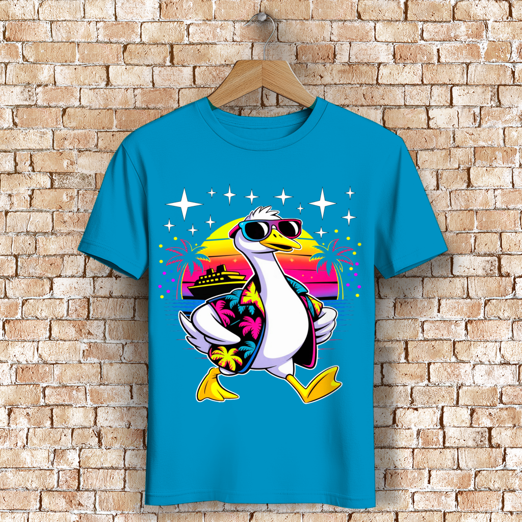 Herren Premium Bio T-Shirt Hans the Duck on Vacation