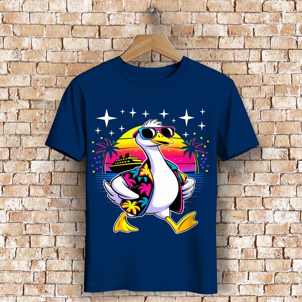 Herren Premium Bio T-Shirt Hans the Duck on Vacation