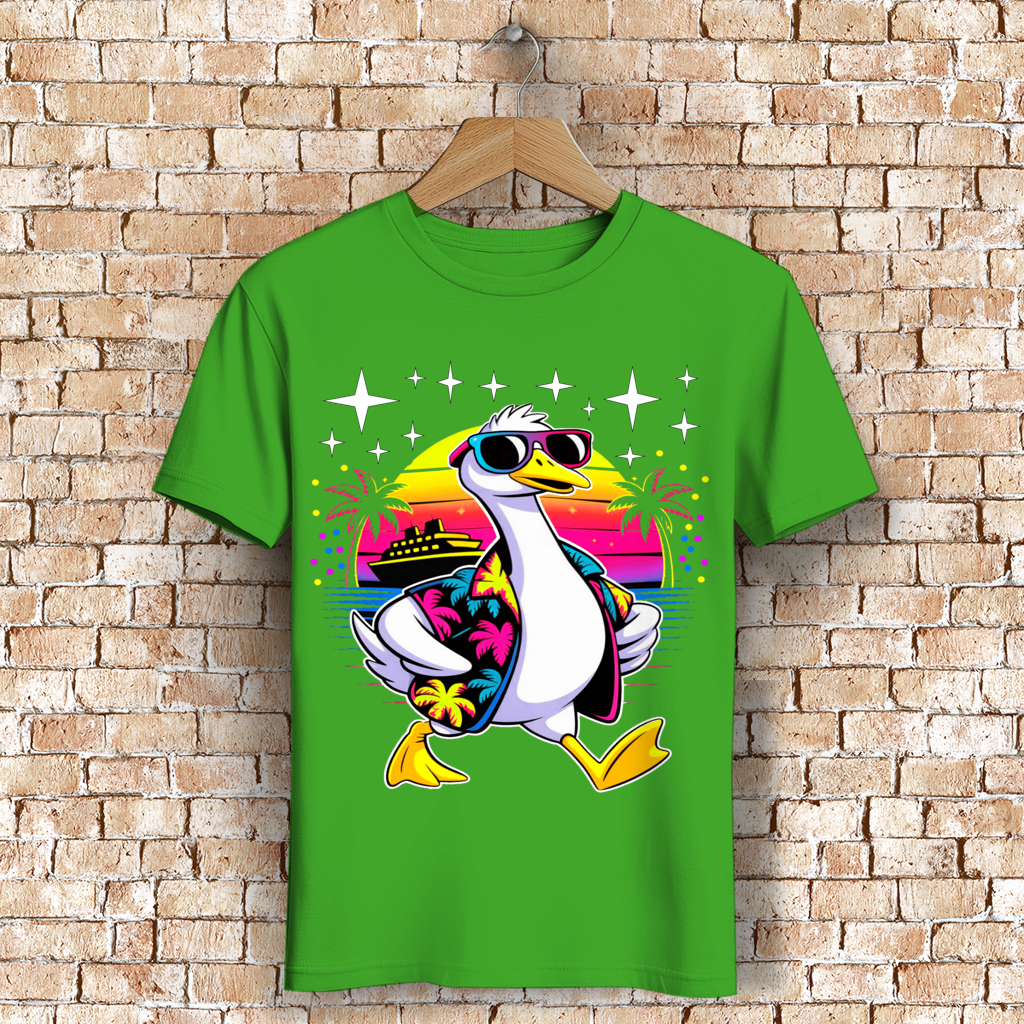 Herren Premium Bio T-Shirt Hans the Duck on Vacation