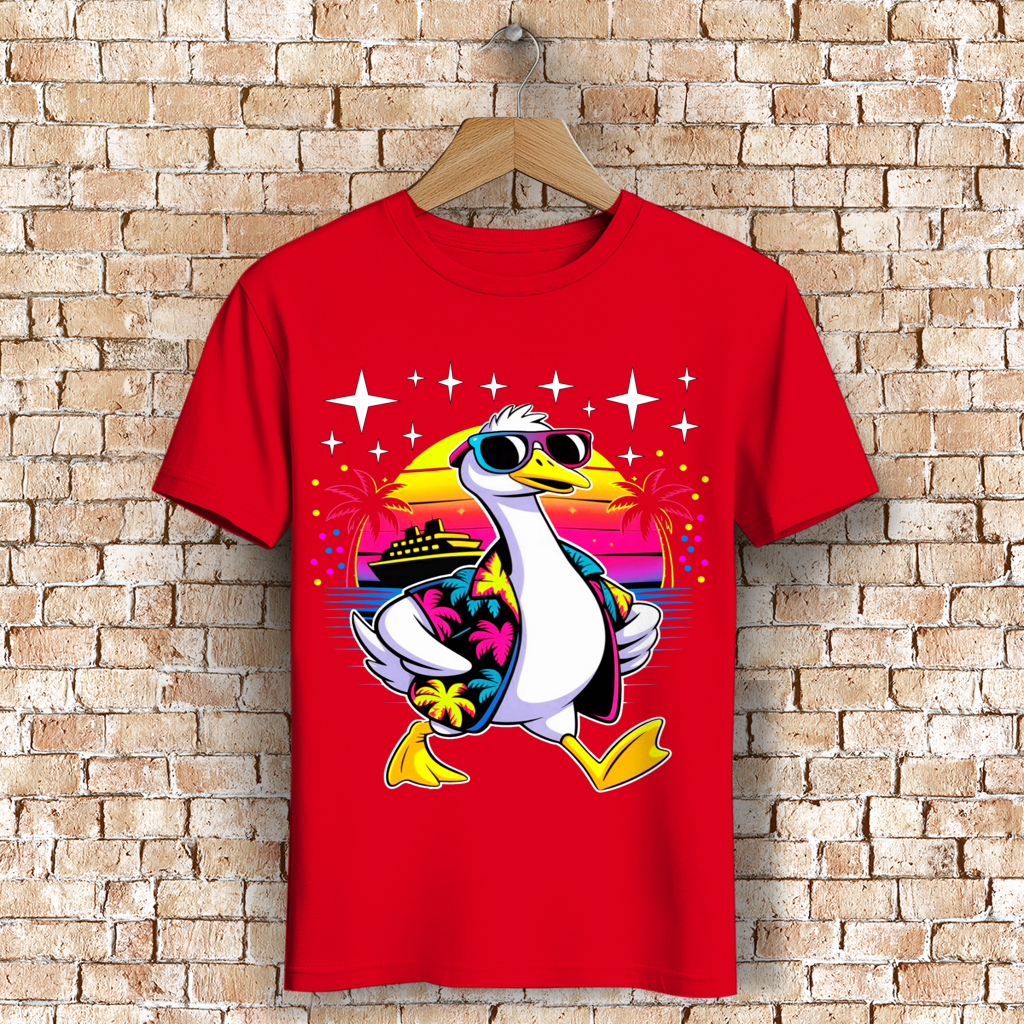 Herren Premium Bio T-Shirt Hans the Duck on Vacation