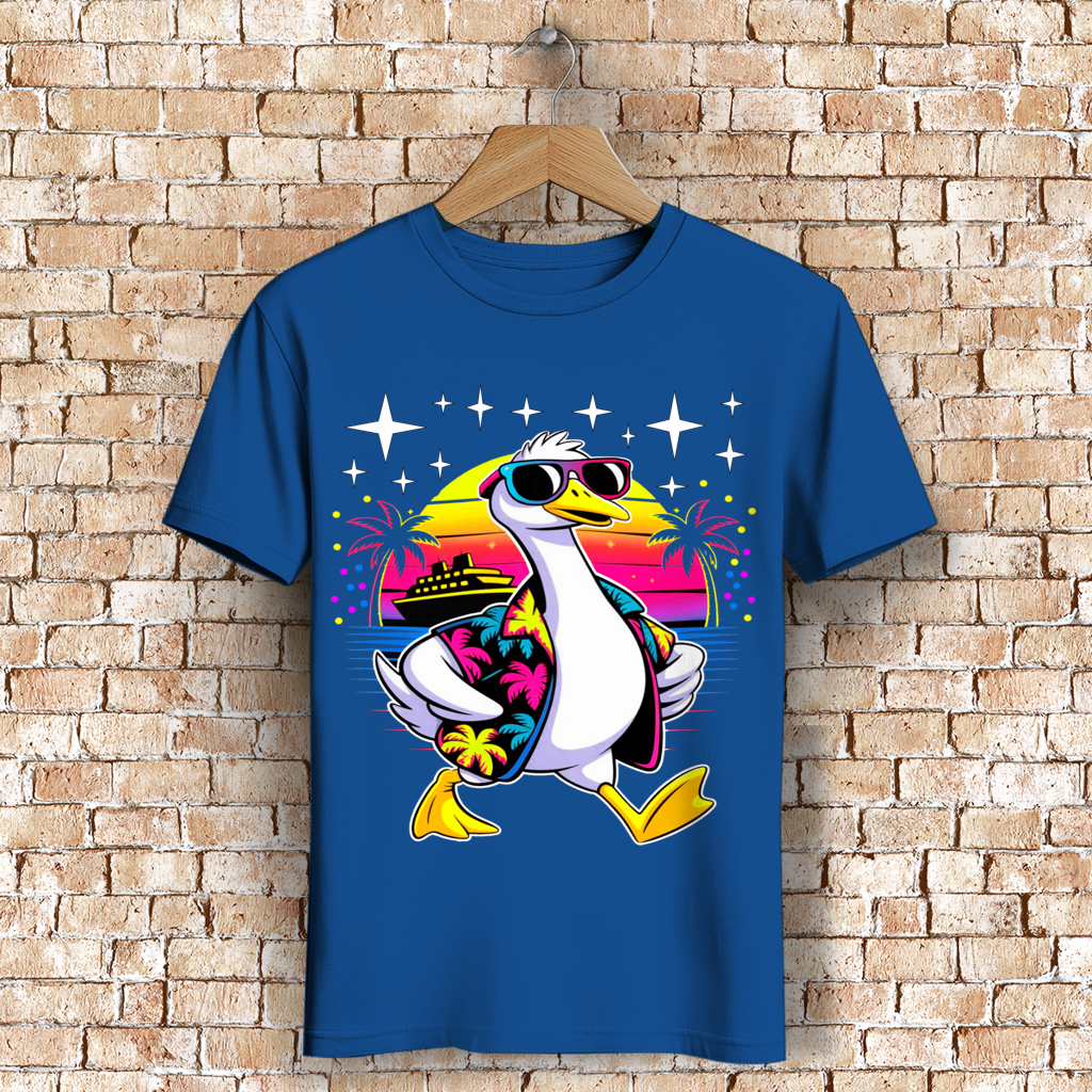 Herren Premium Bio T-Shirt Hans the Duck on Vacation