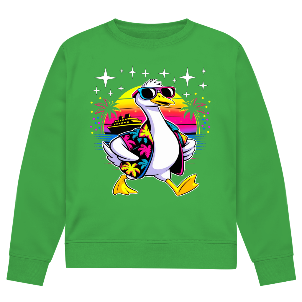 Herren Premium Bio Sweatshirt Hans the Duck on Vacation
