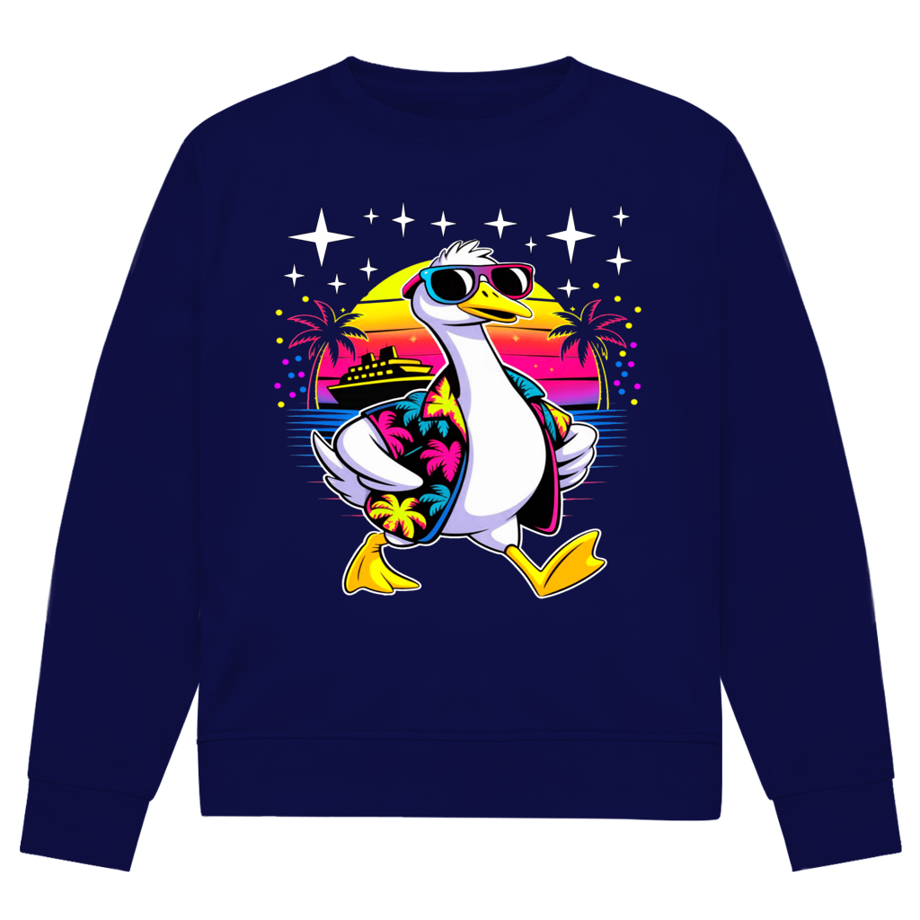 Herren Premium Bio Sweatshirt Hans the Duck on Vacation