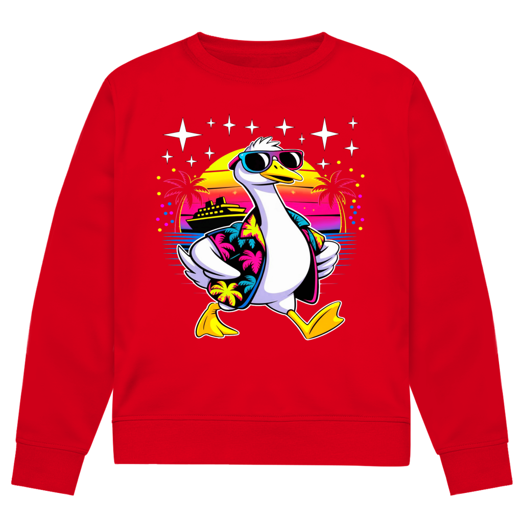 Herren Premium Bio Sweatshirt Hans the Duck on Vacation