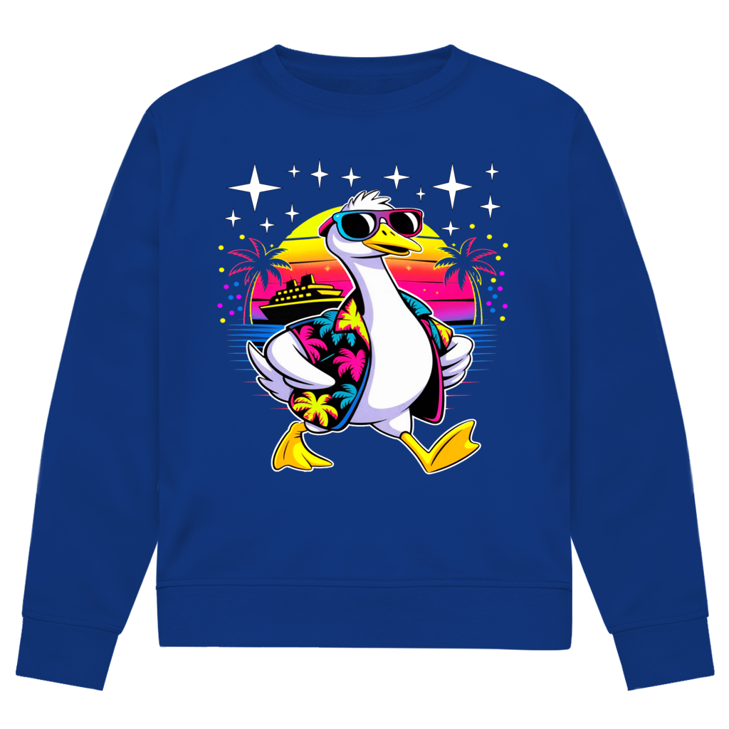 Herren Premium Bio Sweatshirt Hans the Duck on Vacation
