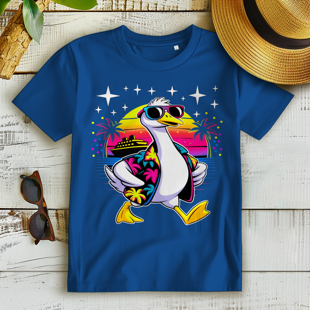 Damen Premium Bio T-Shirt Hans the Duck on Vacation