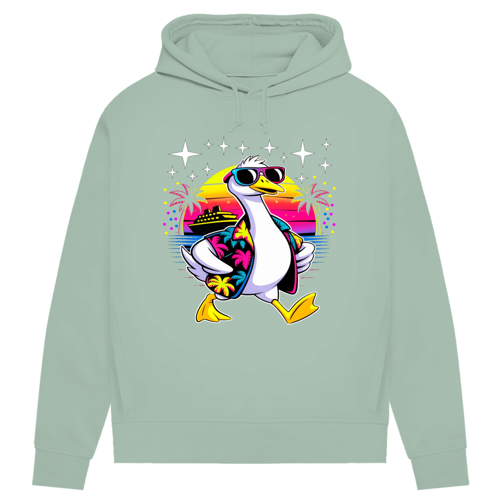 Damen Premium Bio Hoodie Hans the Duck on Vacation
