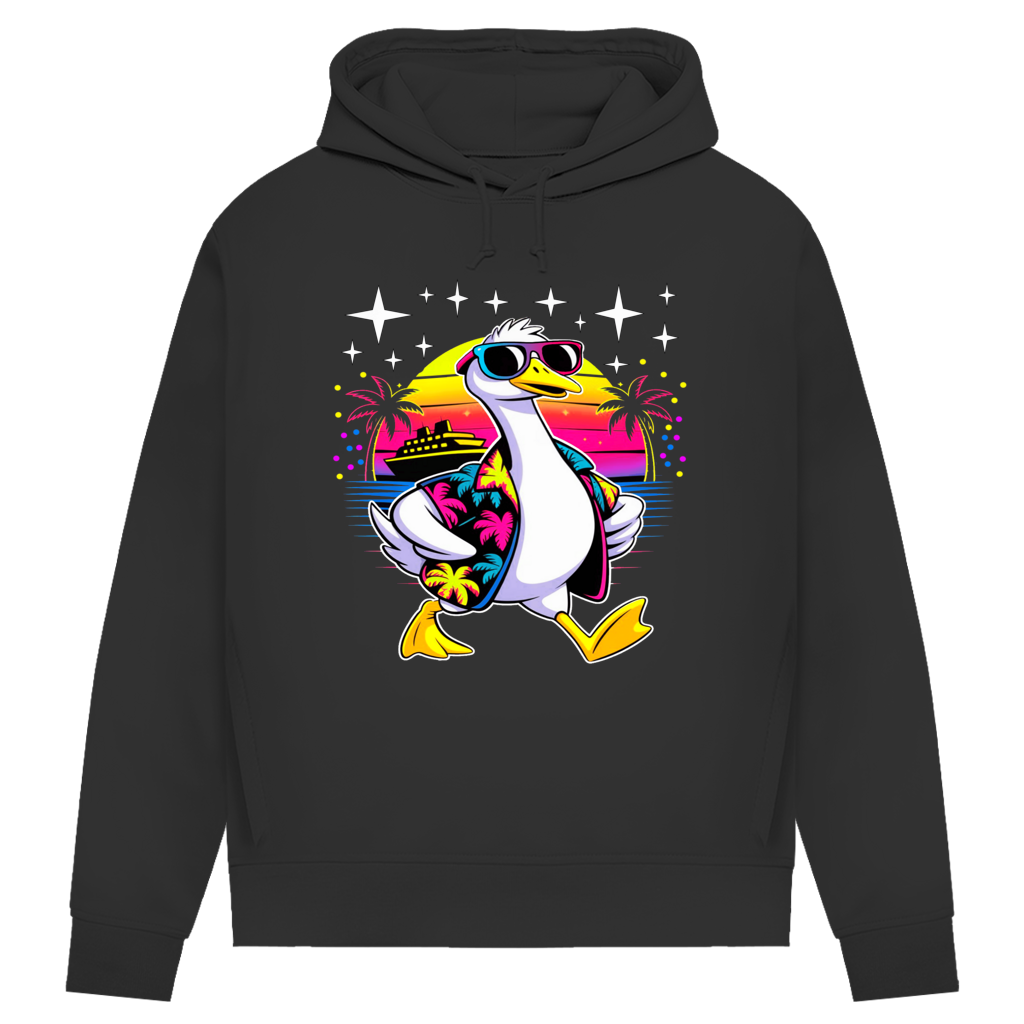 Damen Premium Bio Hoodie Hans the Duck on Vacation