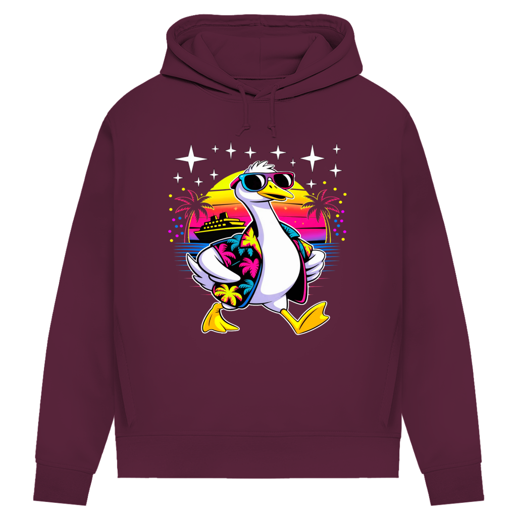 Damen Premium Bio Hoodie Hans the Duck on Vacation