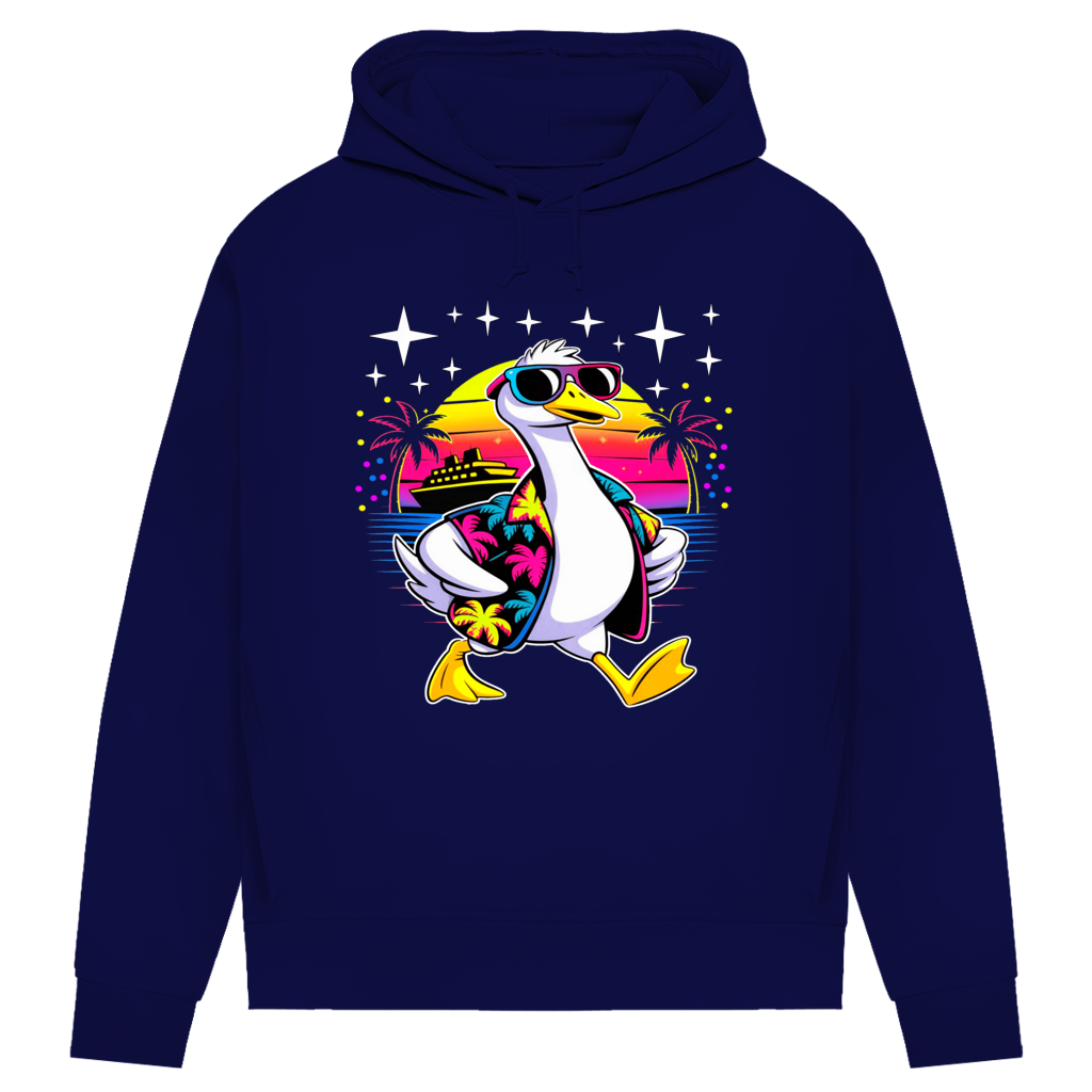 Damen Premium Bio Hoodie Hans the Duck on Vacation