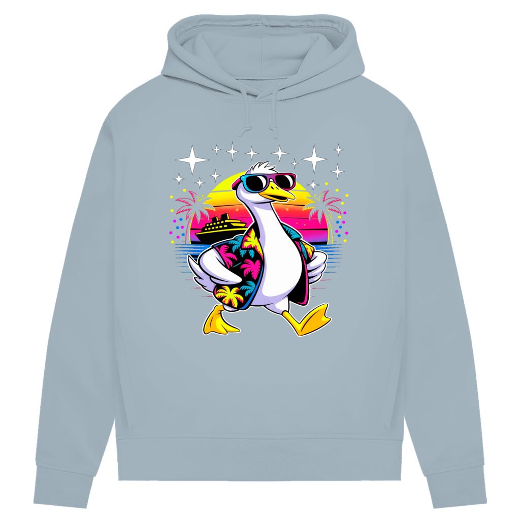 Damen Premium Bio Hoodie Hans the Duck on Vacation