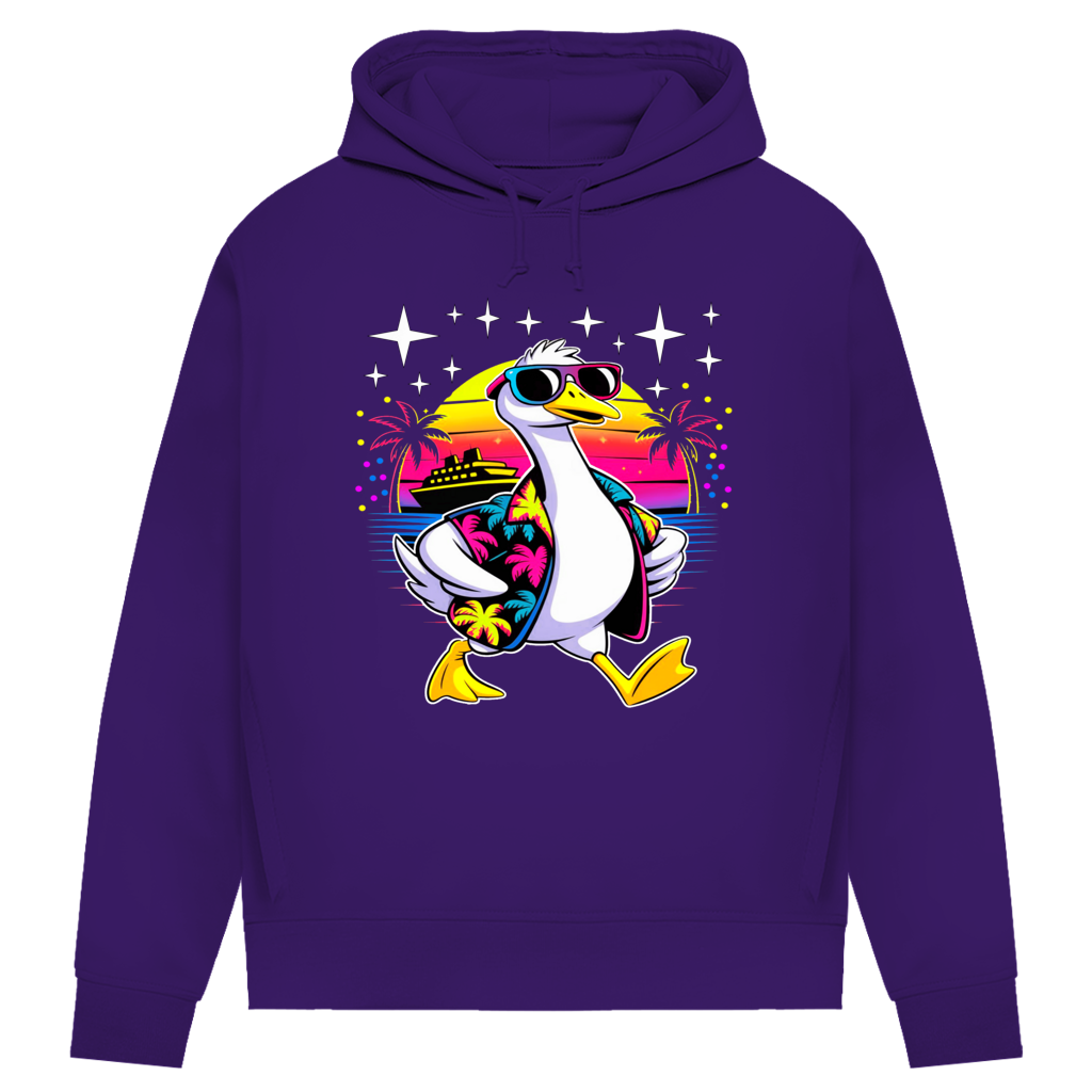 Damen Premium Bio Hoodie Hans the Duck on Vacation
