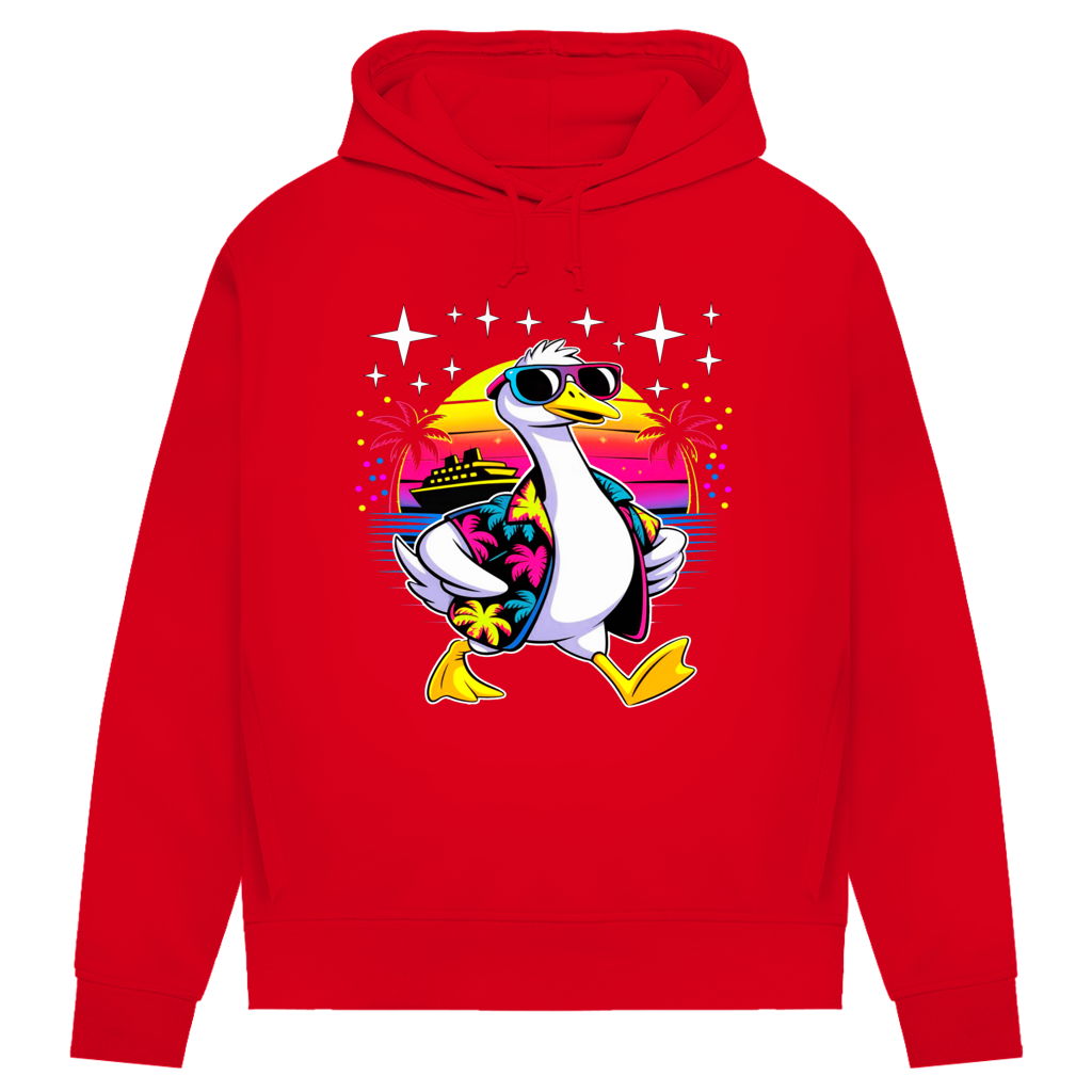 Damen Premium Bio Hoodie Hans the Duck on Vacation