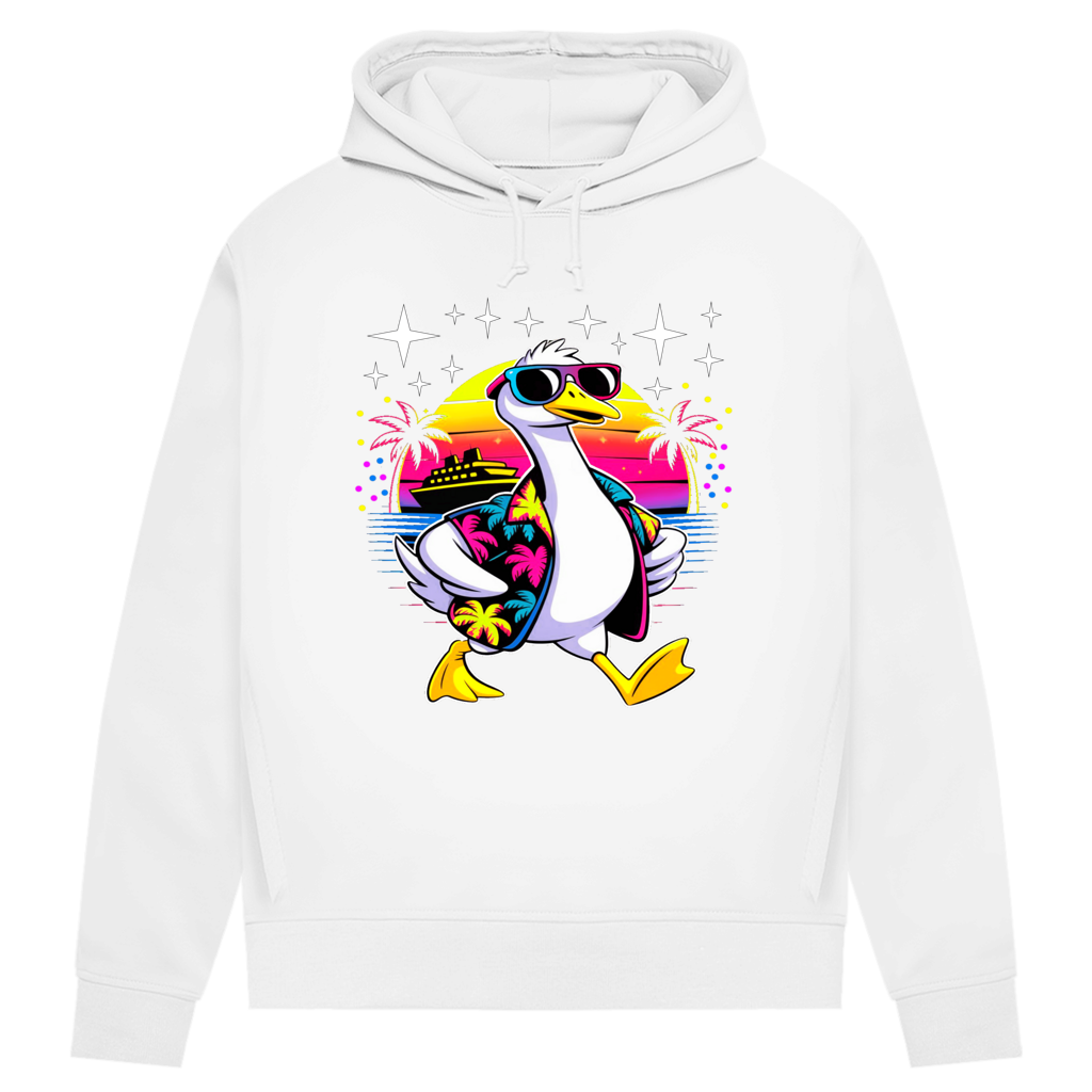 Damen Premium Bio Hoodie Hans the Duck on Vacation