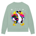 Damen Premium Bio Sweatshirt Hans the Duck on Vacation