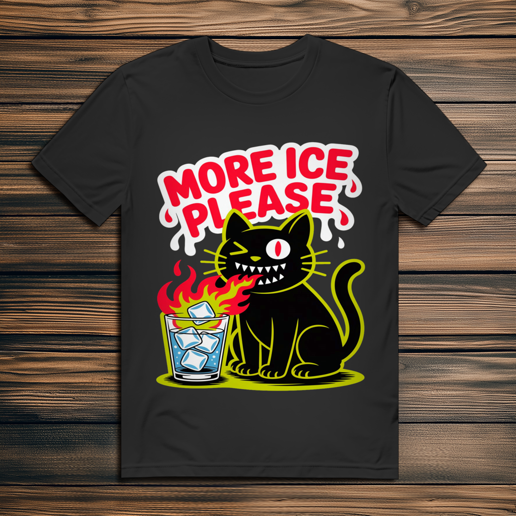 Herren Premium Bio T-Shirt More Ice please cat