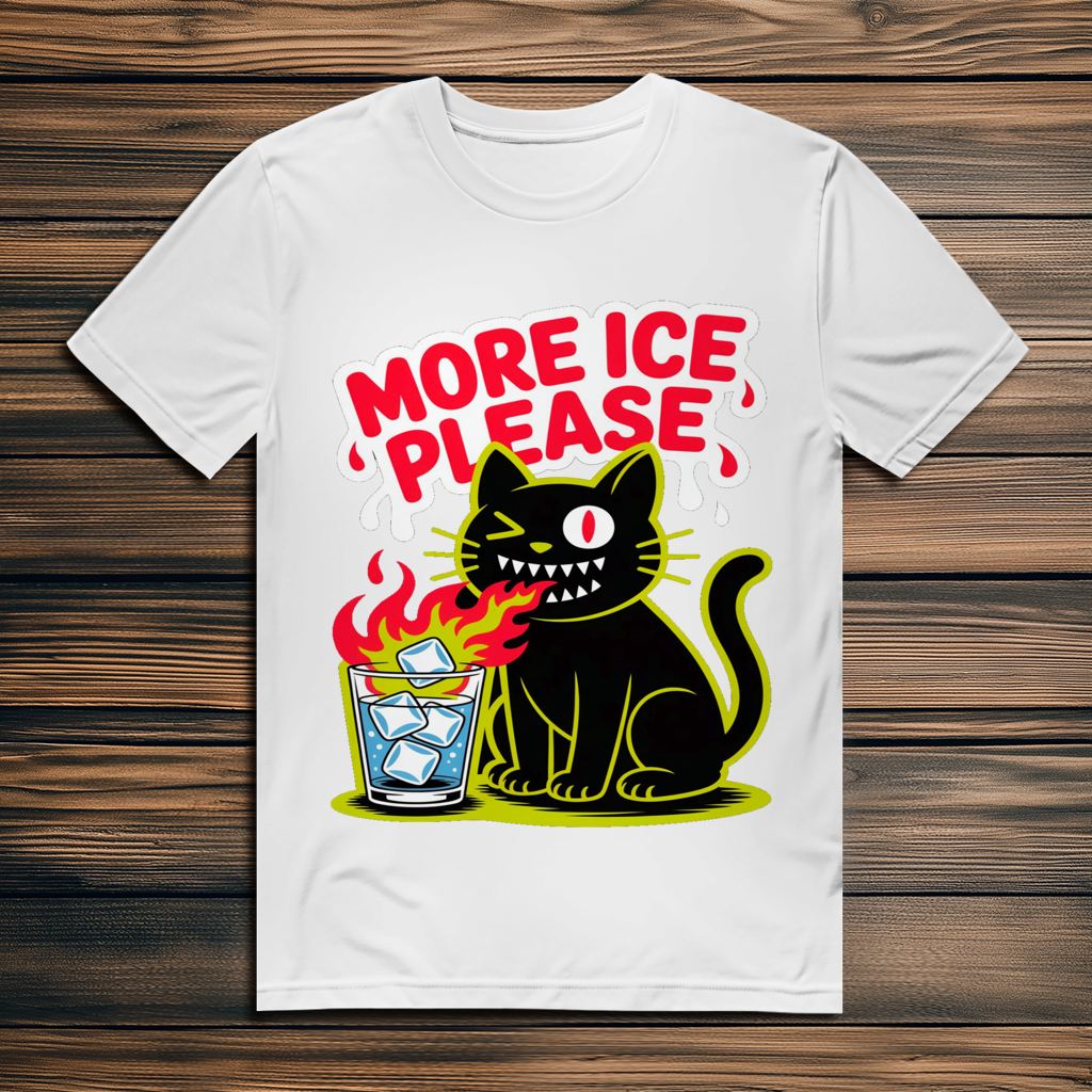 Herren Premium Bio T-Shirt More Ice please cat