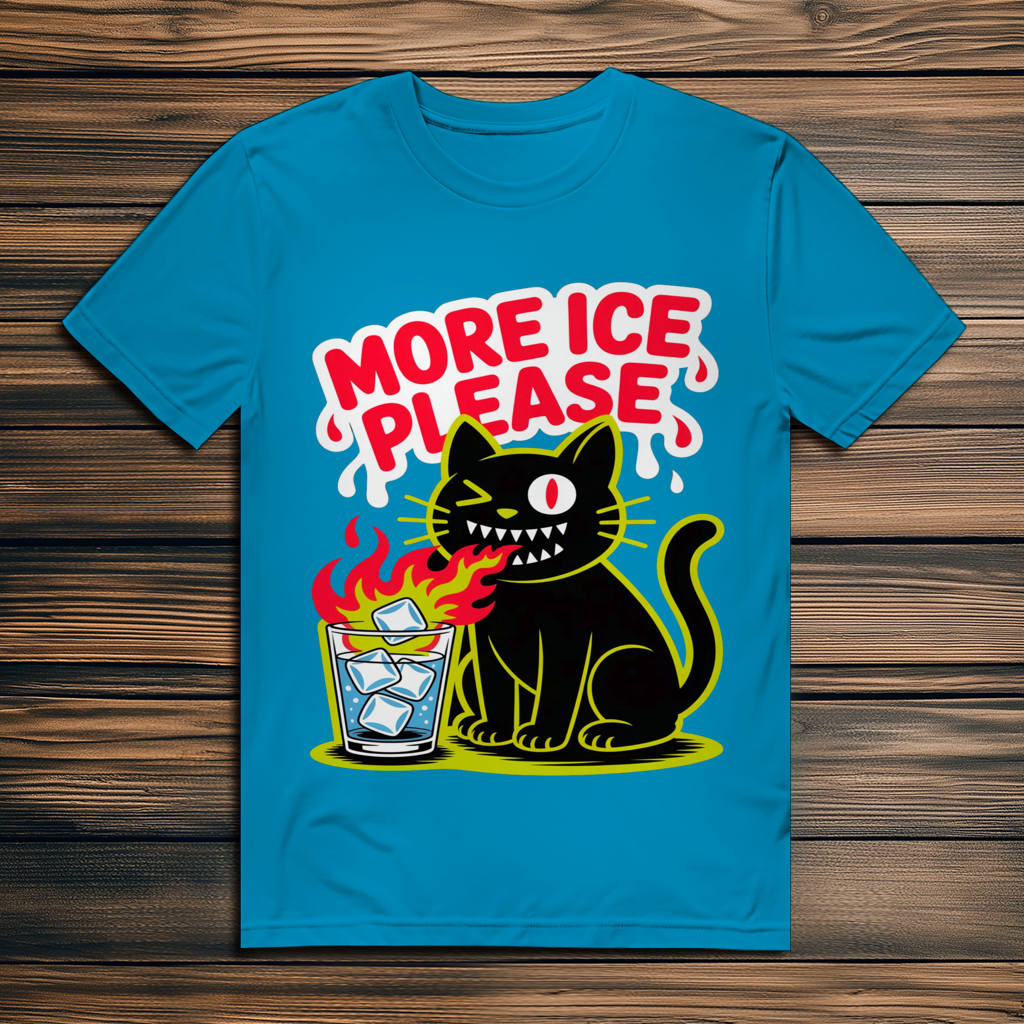 Herren Premium Bio T-Shirt More Ice please cat