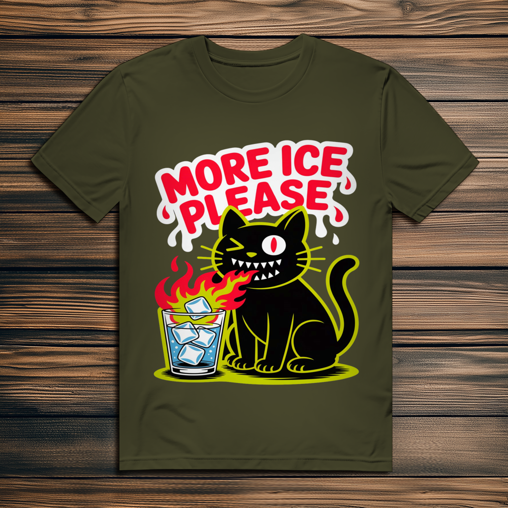 Herren Premium Bio T-Shirt More Ice please cat