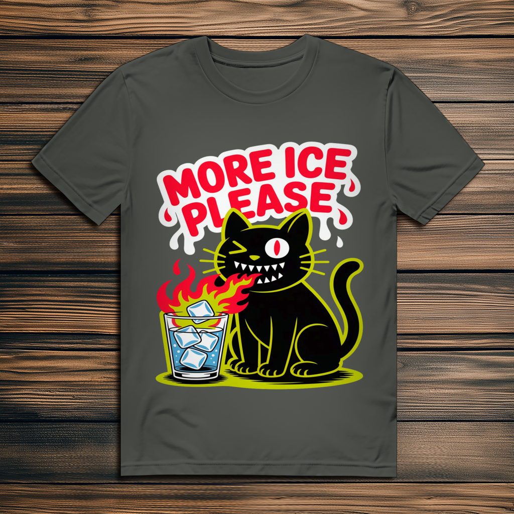 Herren Premium Bio T-Shirt More Ice please cat