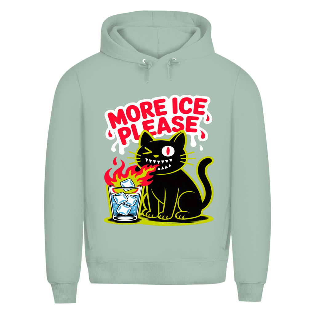 Herren Premium Bio Hoodie More Ice please cat