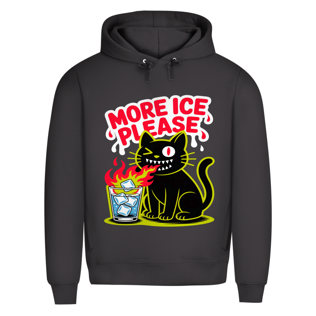 Herren Premium Bio Hoodie More Ice please cat