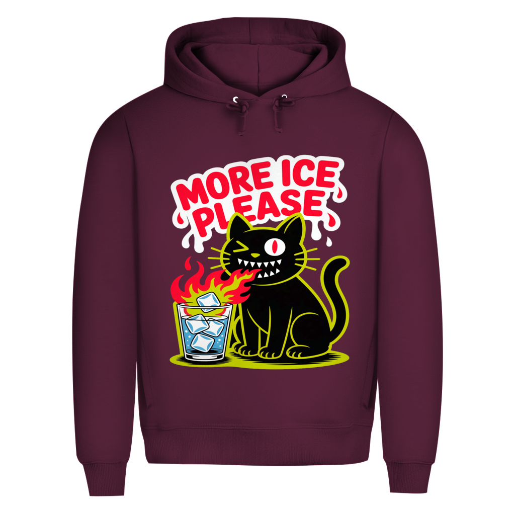 Herren Premium Bio Hoodie More Ice please cat