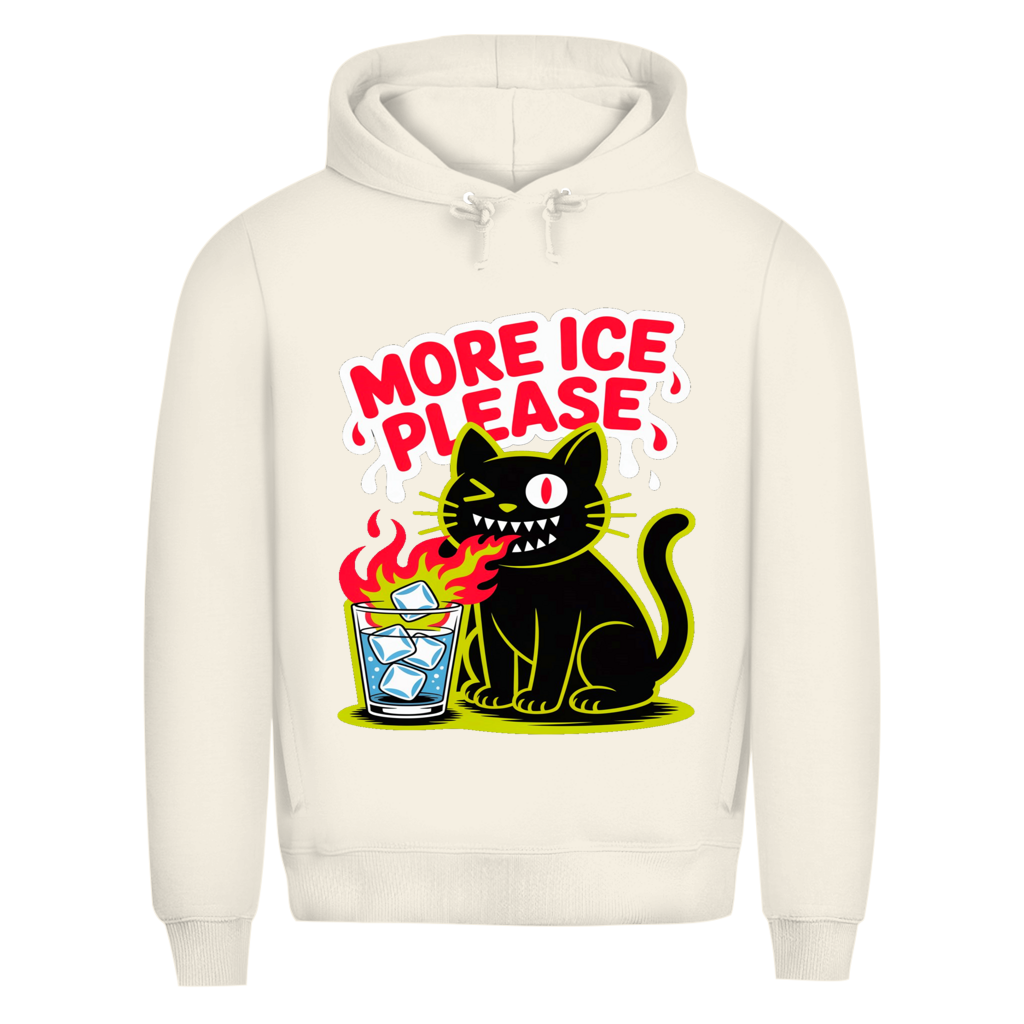 Herren Premium Bio Hoodie More Ice please cat