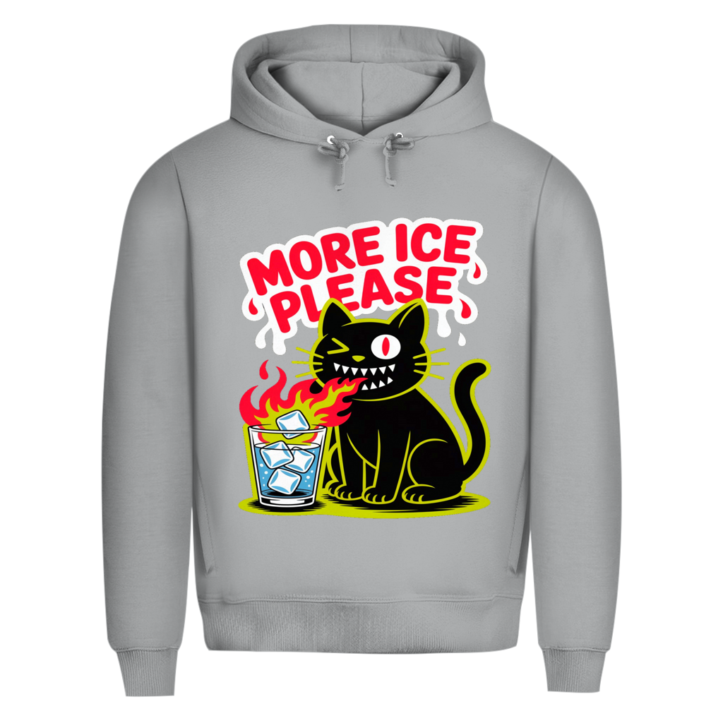 Herren Premium Bio Hoodie More Ice please cat