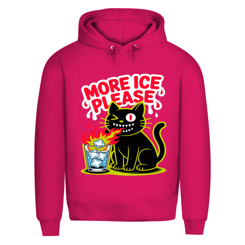 Herren Premium Bio Hoodie More Ice please cat