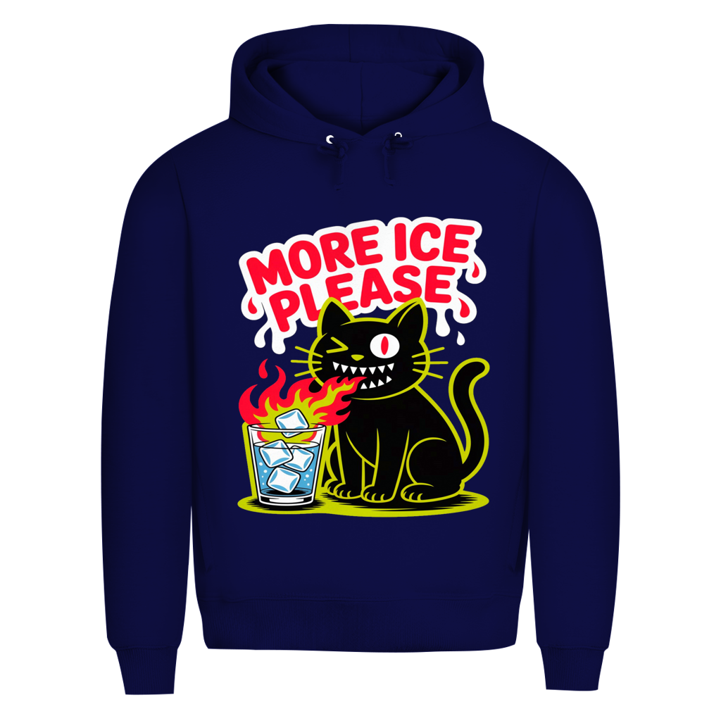 Herren Premium Bio Hoodie More Ice please cat