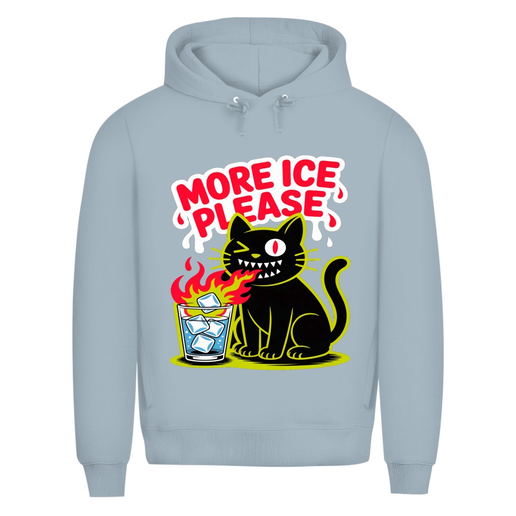 Herren Premium Bio Hoodie More Ice please cat