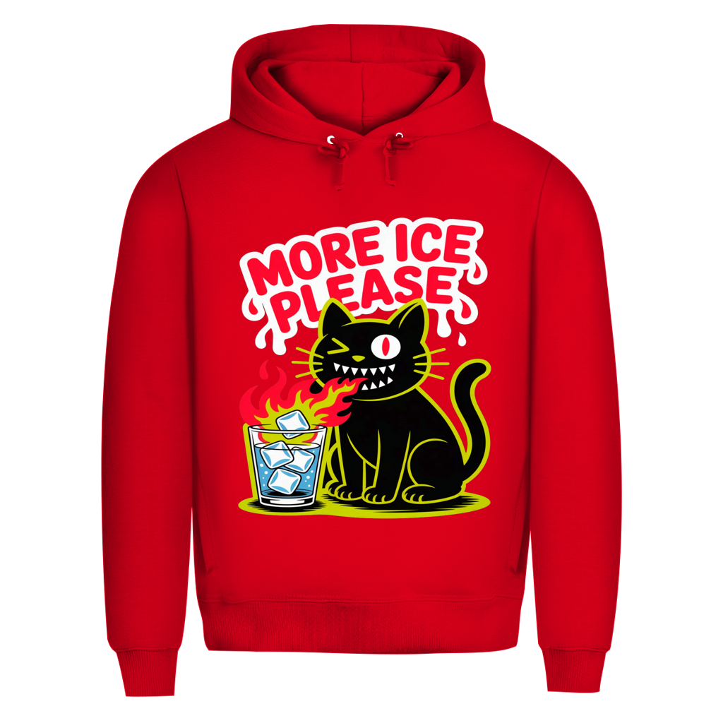 Herren Premium Bio Hoodie More Ice please cat