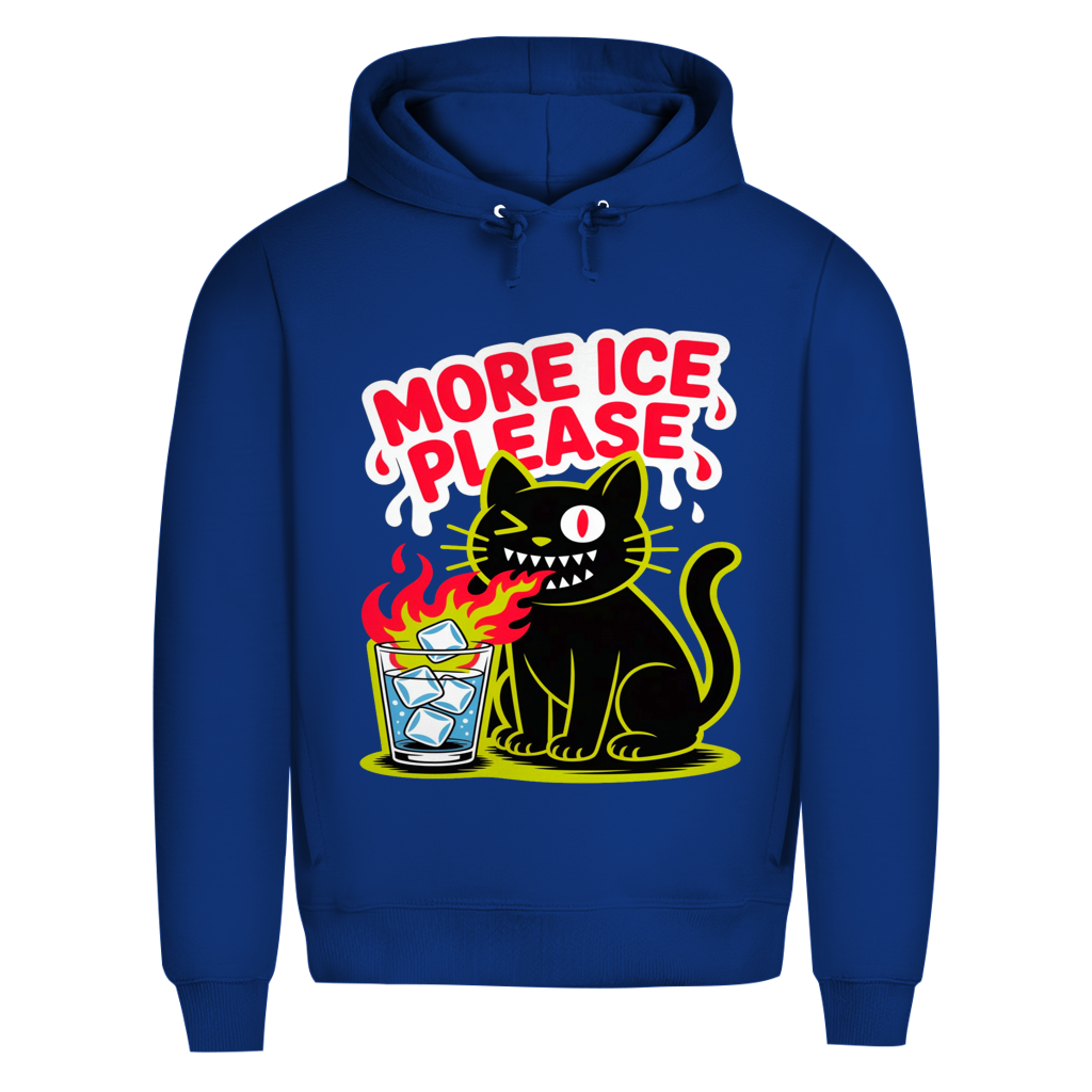Herren Premium Bio Hoodie More Ice please cat