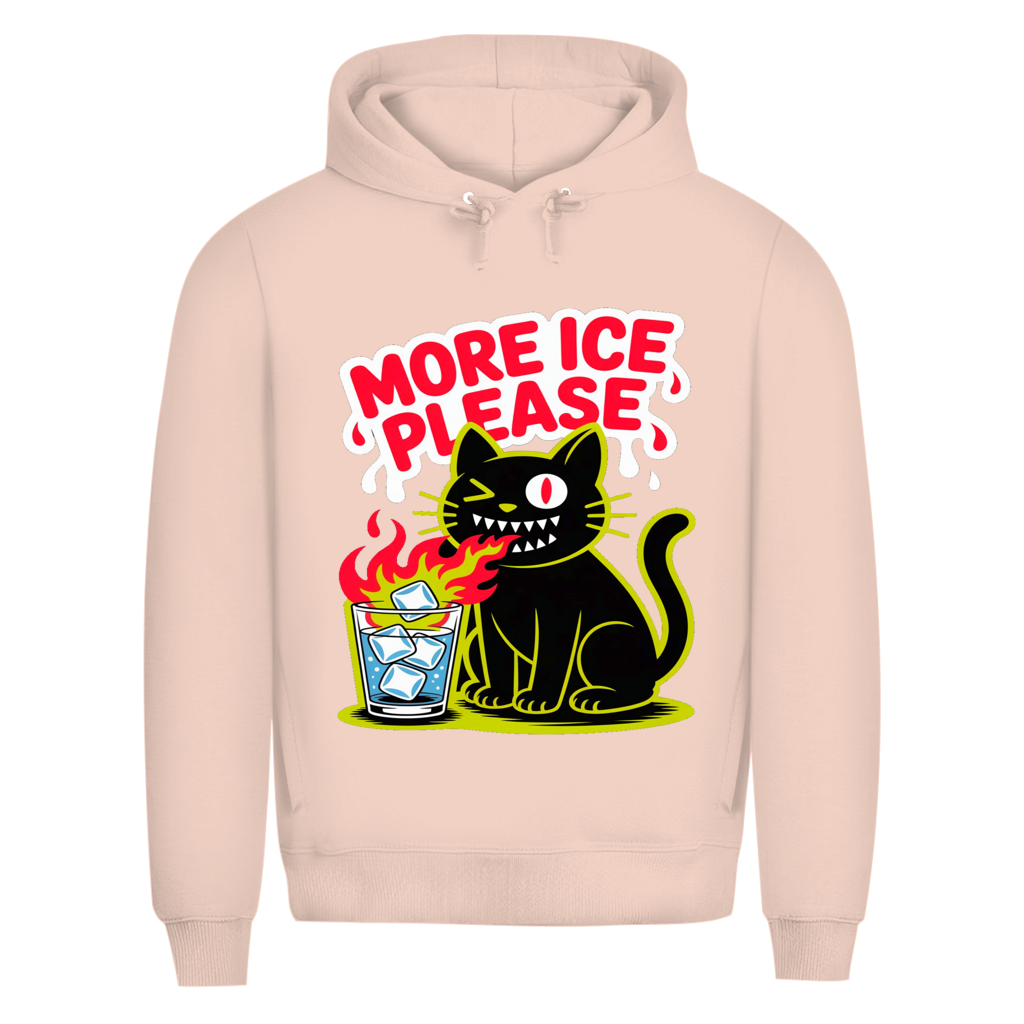 Herren Premium Bio Hoodie More Ice please cat