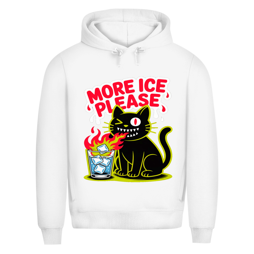 Herren Premium Bio Hoodie More Ice please cat