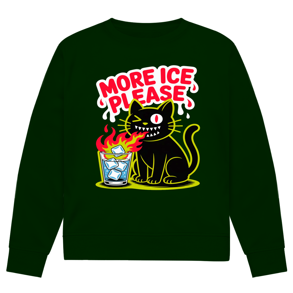 Herren Premium Bio Sweatshirt More Ice please cat