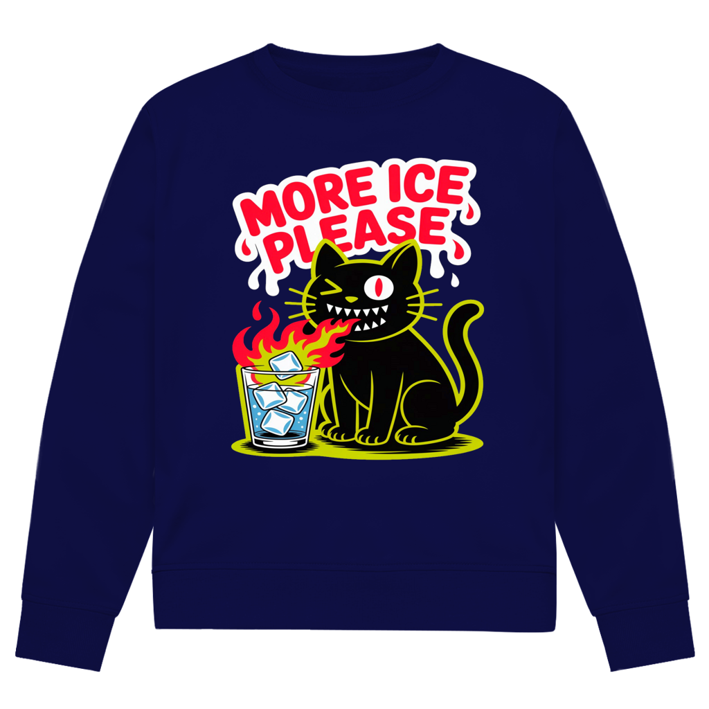 Herren Premium Bio Sweatshirt More Ice please cat