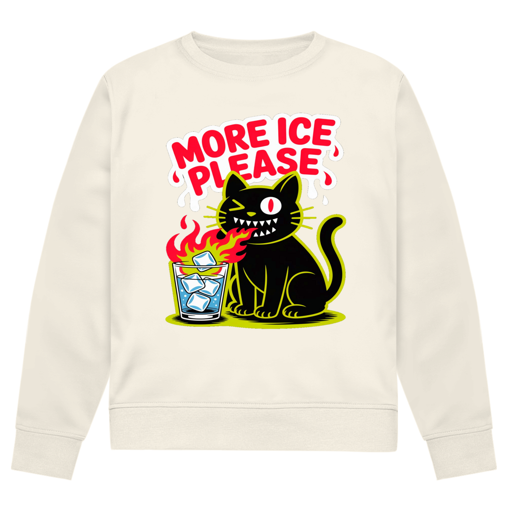 Herren Premium Bio Sweatshirt More Ice please cat