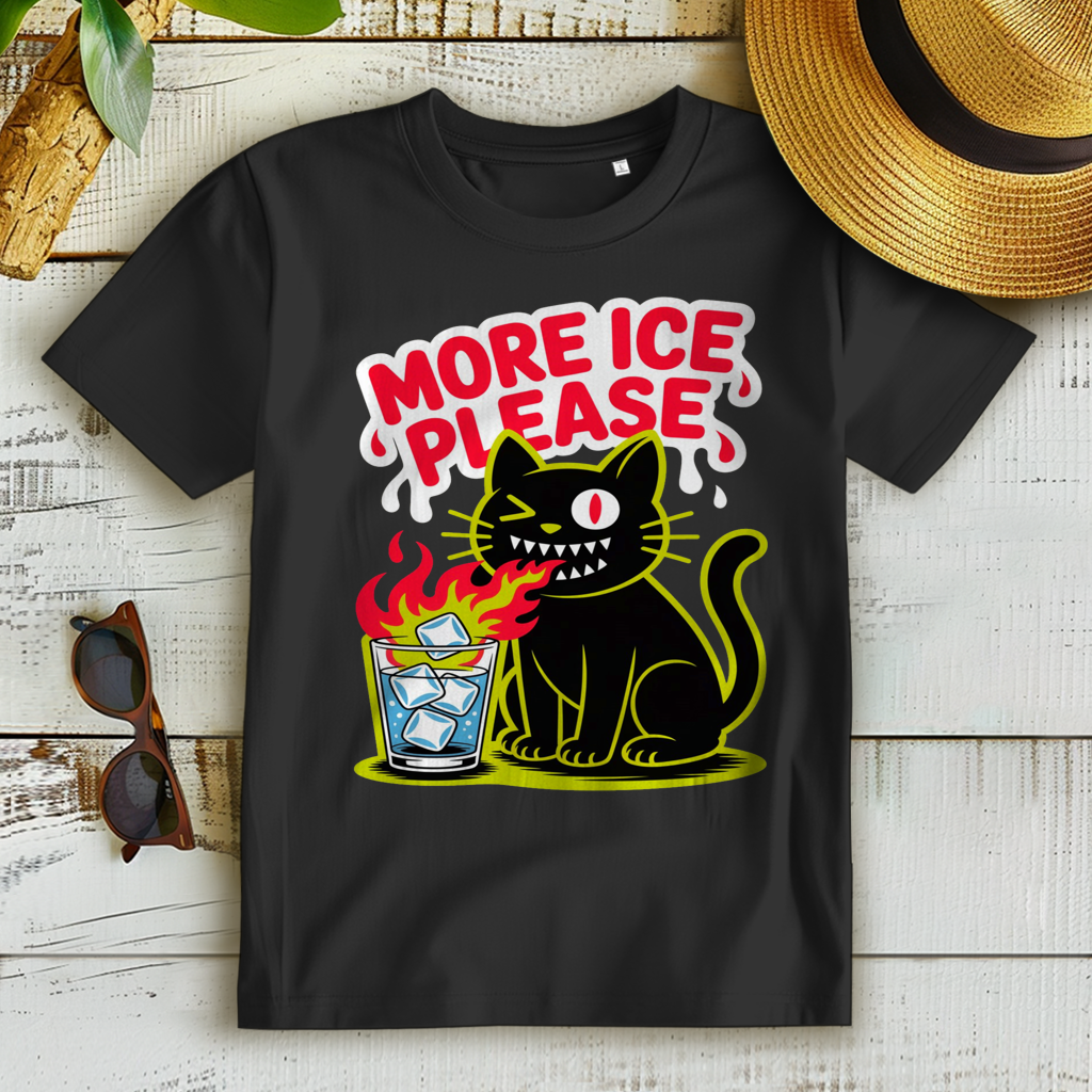 Damen Premium Bio T-Shirt More Ice please cat