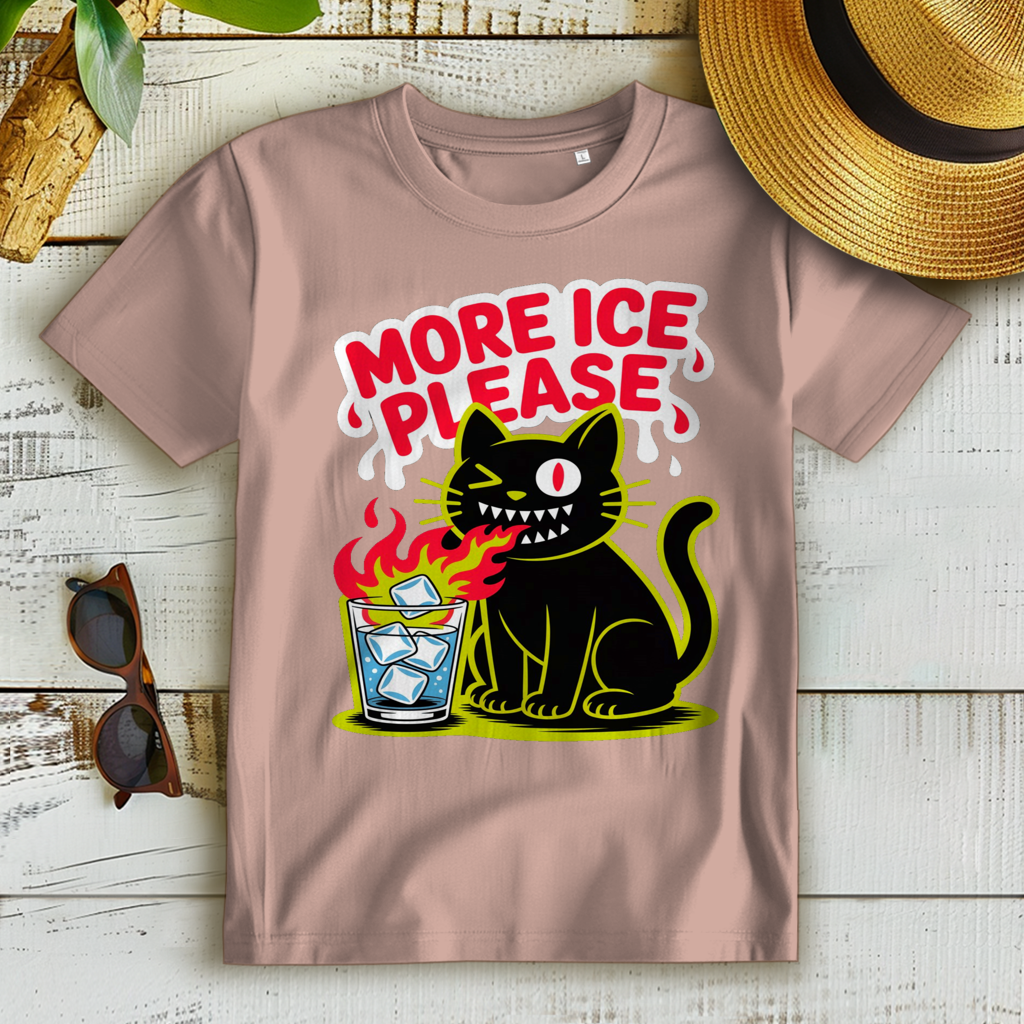 Damen Premium Bio T-Shirt More Ice please cat