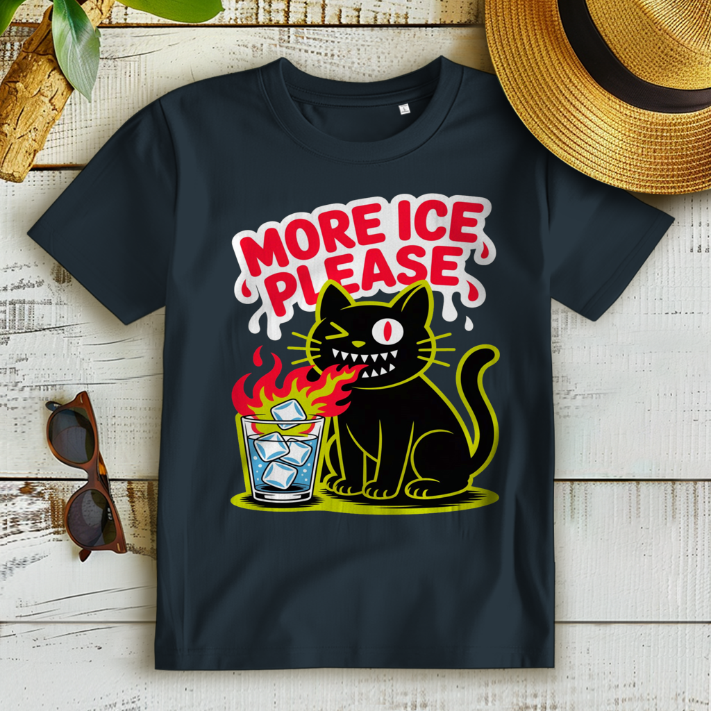 Damen Premium Bio T-Shirt More Ice please cat