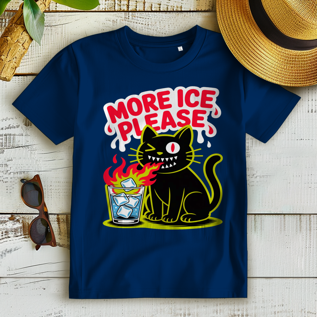 Damen Premium Bio T-Shirt More Ice please cat