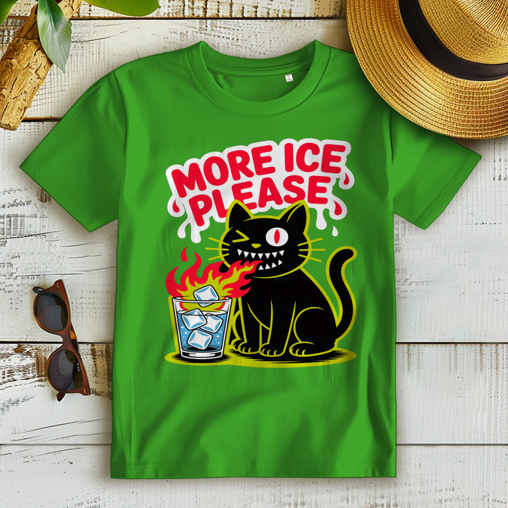 Damen Premium Bio T-Shirt More Ice please cat