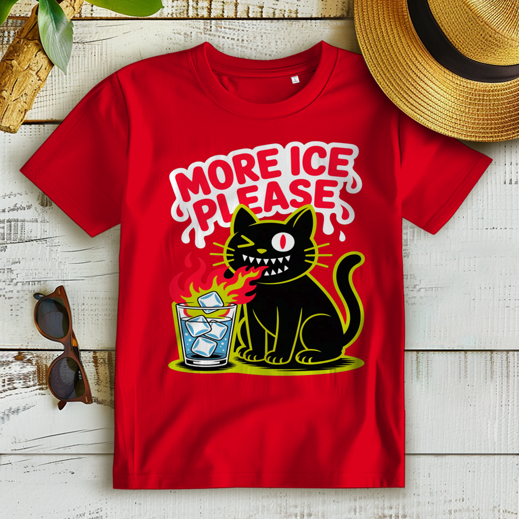 Damen Premium Bio T-Shirt More Ice please cat