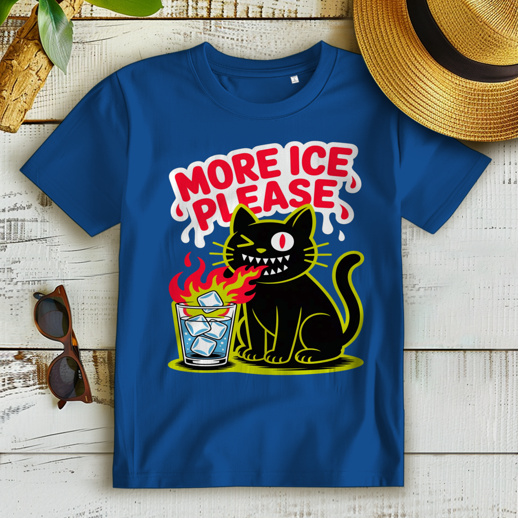 Damen Premium Bio T-Shirt More Ice please cat