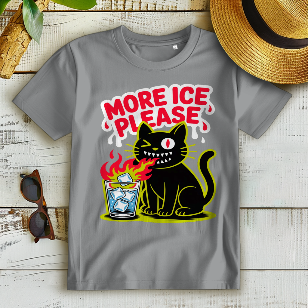 Damen Premium Bio T-Shirt More Ice please cat