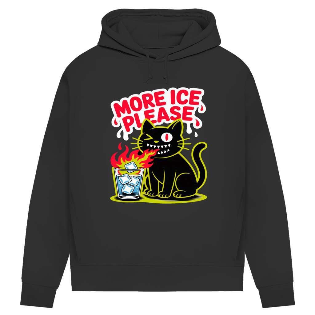 Damen Premium Bio Hoodie More Ice please cat