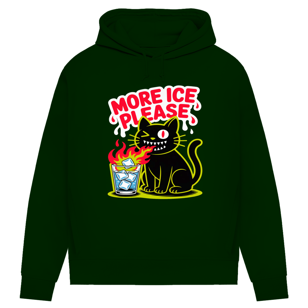 Damen Premium Bio Hoodie More Ice please cat