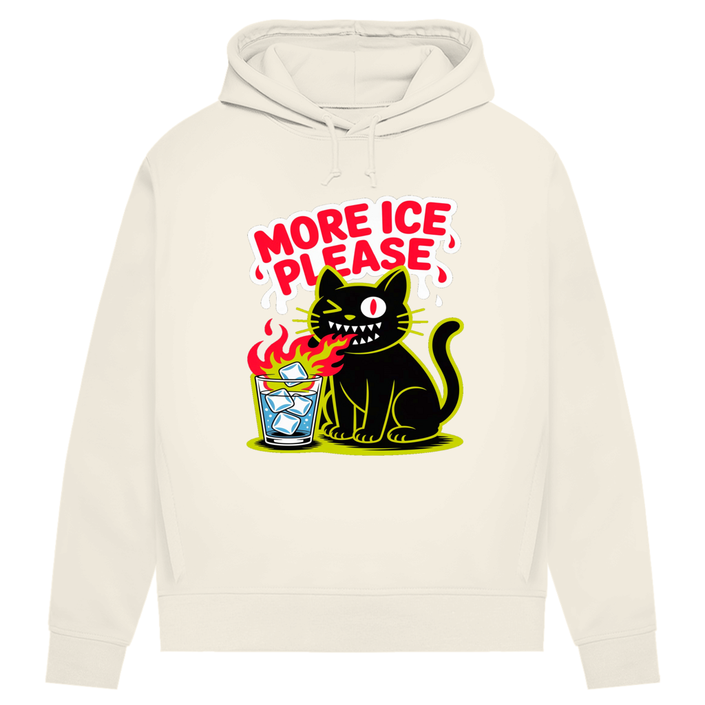 Damen Premium Bio Hoodie More Ice please cat